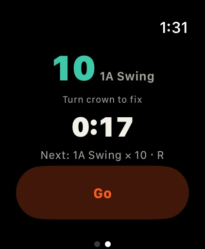 Rest timer with the next set